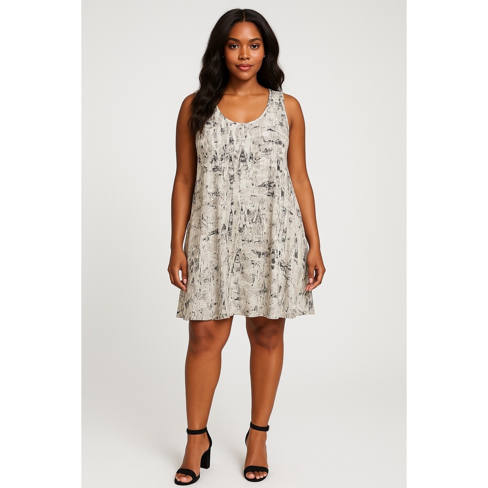 Stella Carakasi Abstract Print Sleeveless V‎ Neck Tunic Dress Size M